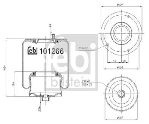 Original FEBI BILSTEIN Federbalg Luftfederung 101266 für Mercedes-Benz