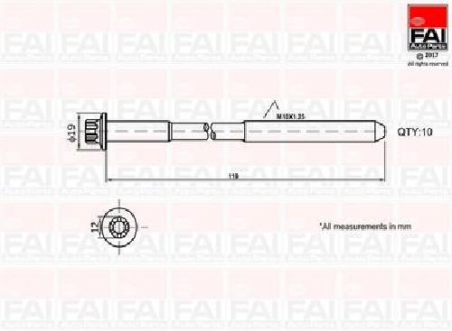 Original FAI AutoParts Zylinderkopfschraubensatz B1321 für Alfa Romeo Chevrolet