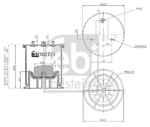 Original FEBI BILSTEIN Federbalg Luftfederung 102721 für Iveco