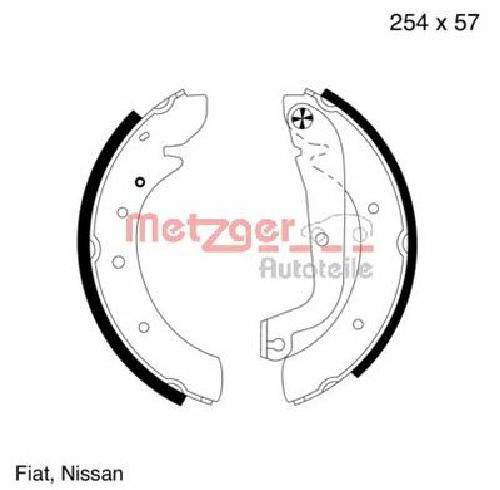 Original METZGER Bremsbackensatz MG 570 für Citroën Fiat Peugeot