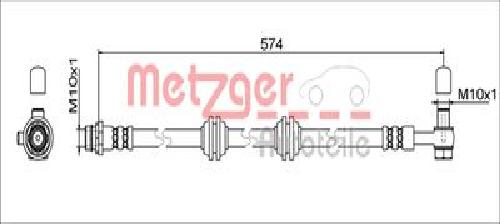 Original METZGER Bremsschlauch 4111755 für Land Rover