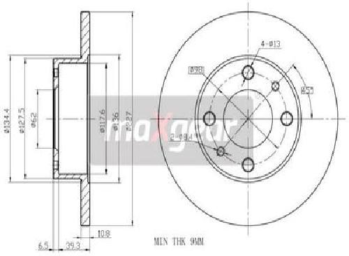 2x Original MAXGEAR Bremsscheibe 19-0704 für Autobianchi FSO Fiat Lancia