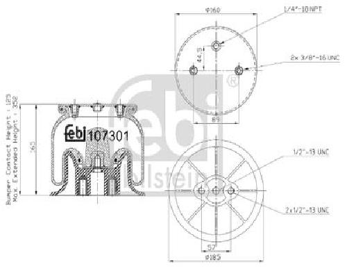 Original FEBI BILSTEIN Federbalg Luftfederung 107301 für Iveco