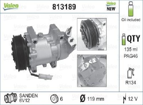 Original VALEO Kompressor Klimaanlage 813189 für Citroën Peugeot