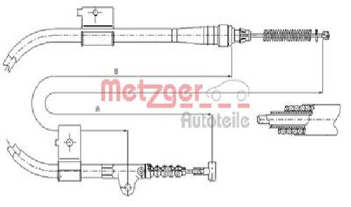 Original METZGER Seilzug Feststellbremse 17.0334 für Ford Nissan