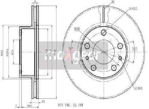 2x Original MAXGEAR Bremsscheibe 19-0798 für Citroën Fiat Peugeot