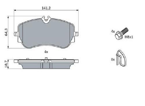 Original BOSCH Bremsbelagsatz Scheibenbremse 0 986 424 875 für VW