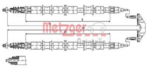 Original METZGER Seilzug Feststellbremse 11.5863 für Opel