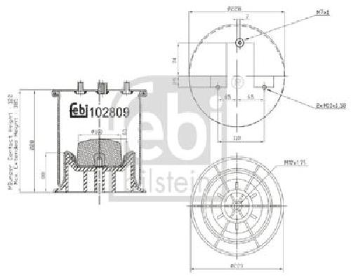 Original FEBI BILSTEIN Federbalg Luftfederung 102809 für Iveco