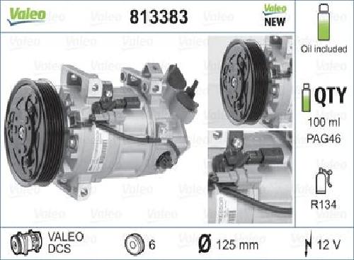 Original VALEO Kompressor Klimaanlage 813383 für Renault