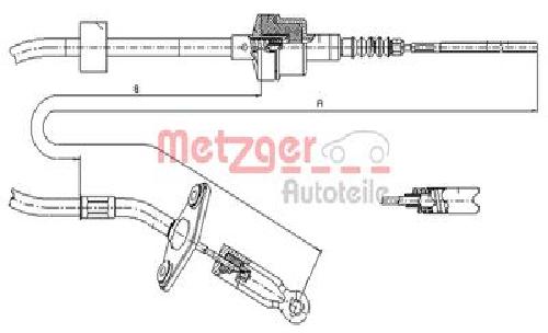 Original METZGER Seilzug Kupplungsbetätigung 12.7200 für Fiat