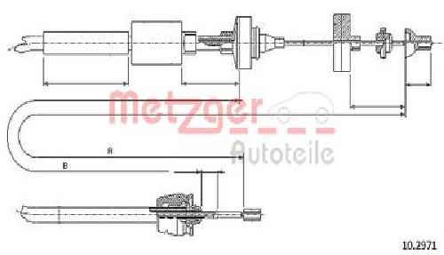 Original METZGER Seilzug Kupplungsbetätigung 10.2971 für Renault